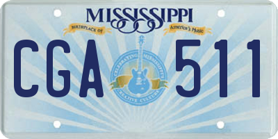 MS license plate CGA511