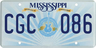 MS license plate CGC086