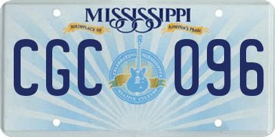 MS license plate CGC096
