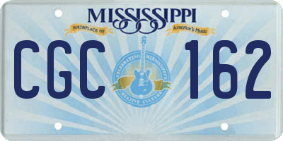 MS license plate CGC162
