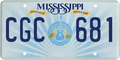 MS license plate CGC681