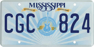 MS license plate CGC824