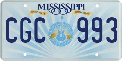 MS license plate CGC993