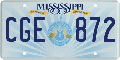 MS license plate CGE872