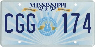 MS license plate CGG174