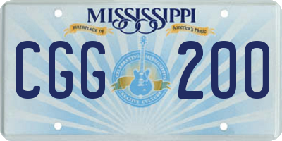 MS license plate CGG200