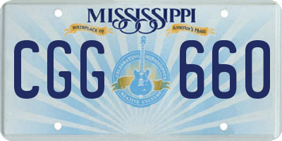 MS license plate CGG660