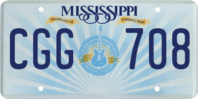 MS license plate CGG708