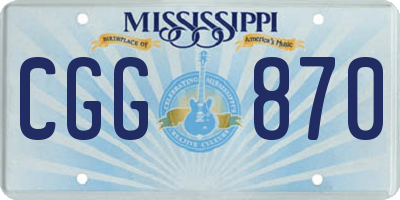 MS license plate CGG870