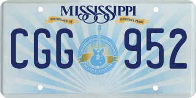 MS license plate CGG952