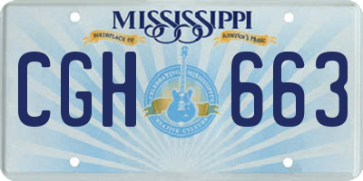 MS license plate CGH663