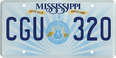 MS license plate CGU320