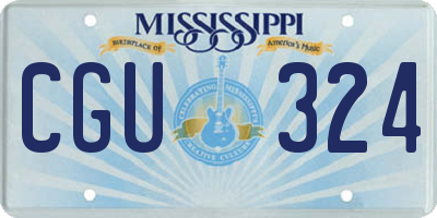 MS license plate CGU324