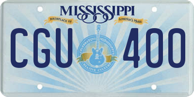 MS license plate CGU400