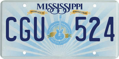 MS license plate CGU524
