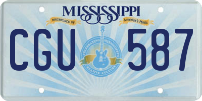 MS license plate CGU587