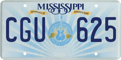 MS license plate CGU625