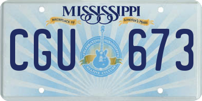 MS license plate CGU673