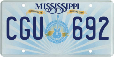 MS license plate CGU692