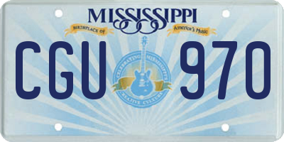 MS license plate CGU970