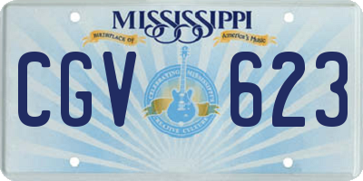MS license plate CGV623