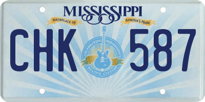 MS license plate CHK587