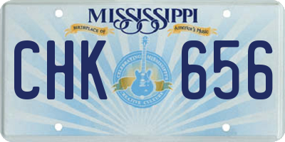 MS license plate CHK656