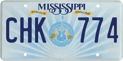 MS license plate CHK774