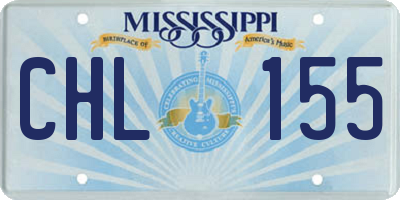 MS license plate CHL155