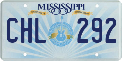 MS license plate CHL292