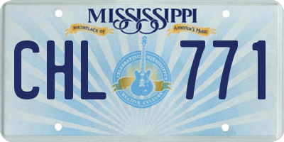 MS license plate CHL771