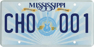 MS license plate CHO001
