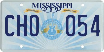 MS license plate CHO054