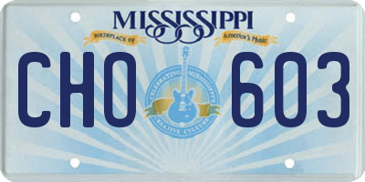 MS license plate CHO603