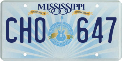 MS license plate CHO647