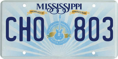 MS license plate CHO803