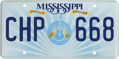 MS license plate CHP668