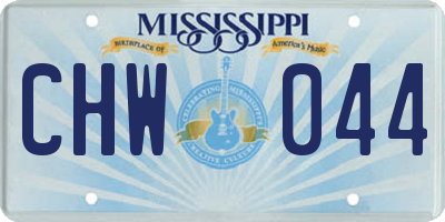 MS license plate CHW044