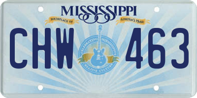 MS license plate CHW463