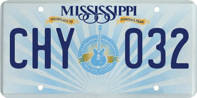MS license plate CHY032