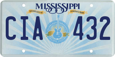 MS license plate CIA432