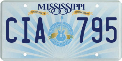MS license plate CIA795