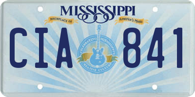 MS license plate CIA841
