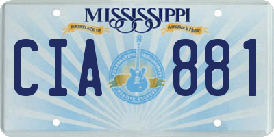 MS license plate CIA881