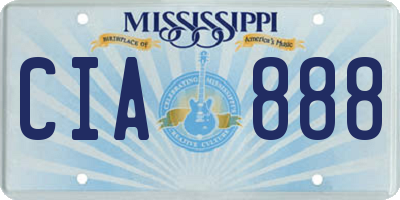 MS license plate CIA888