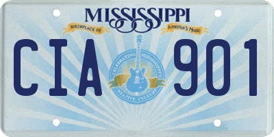 MS license plate CIA901