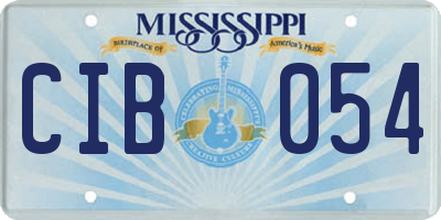MS license plate CIB054