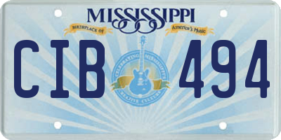 MS license plate CIB494