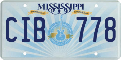MS license plate CIB778