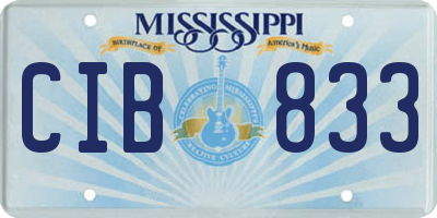 MS license plate CIB833